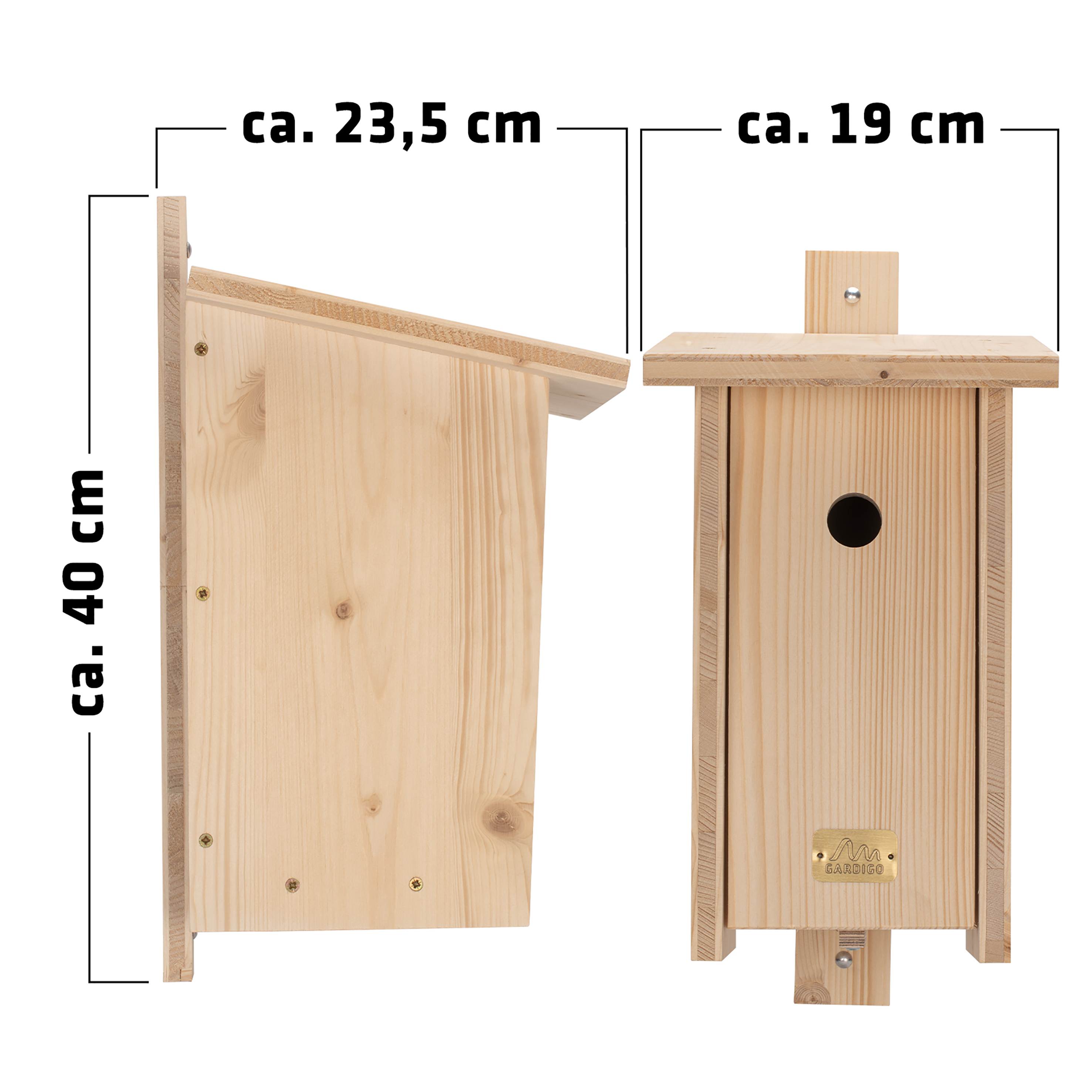 Die Größe des Nistkastens macht ihn nicht nur sicherer für die Jungvögel sondern auch zu einem Hingucker im Garten. 