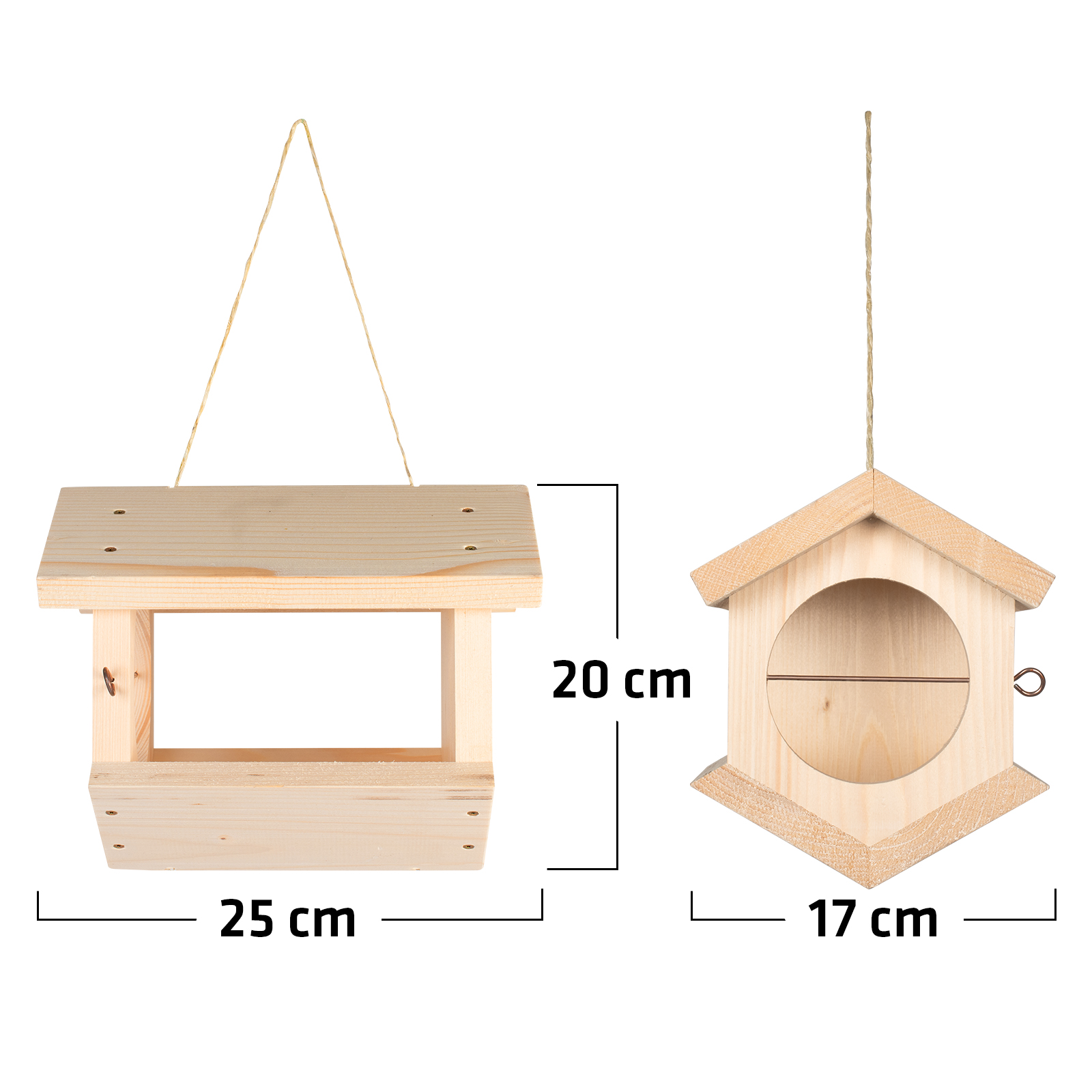 Die Abmessungen den Vogel-Futterhauses