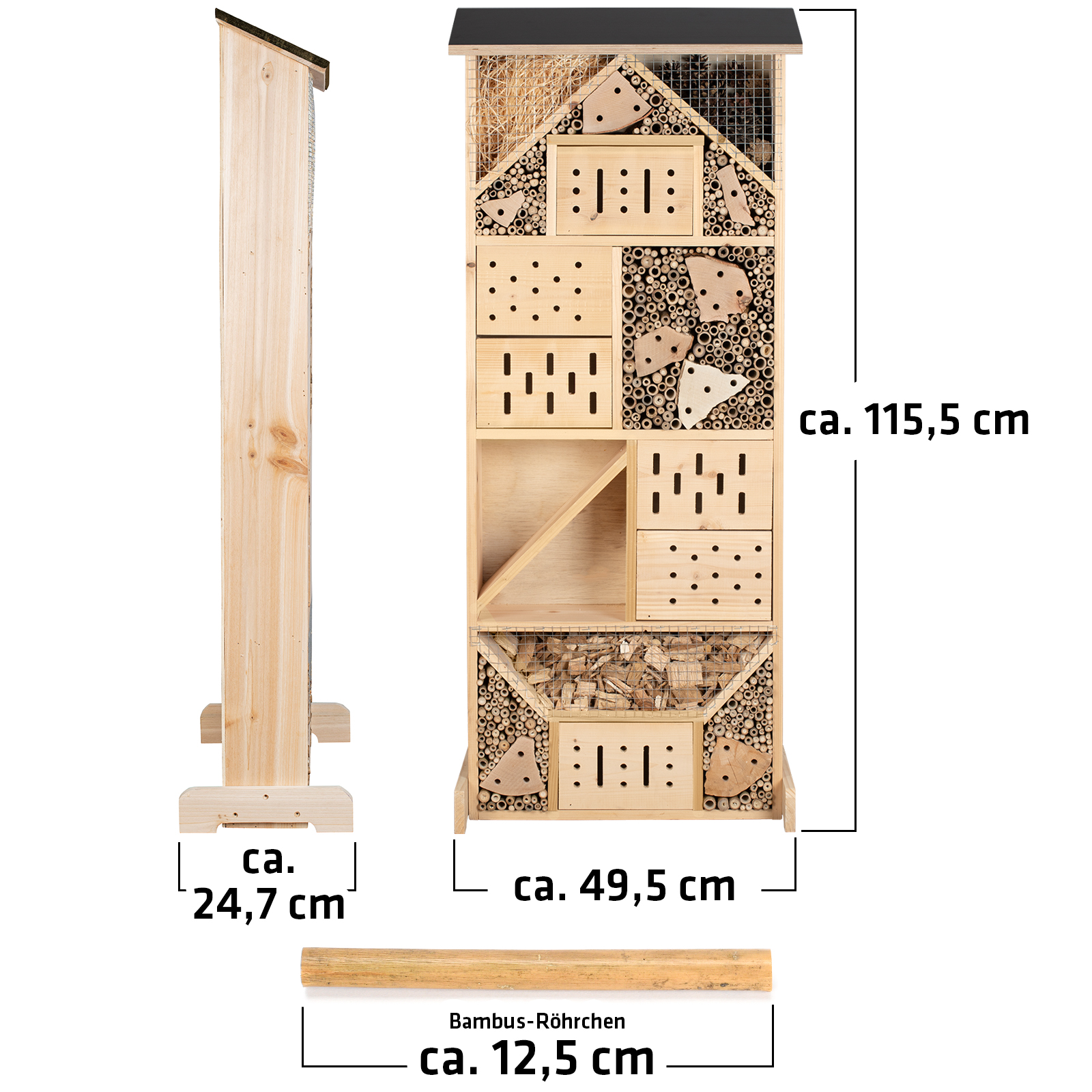 Die Abmessungen des extra großen Insektenhotels XXXL von GARDIGO.