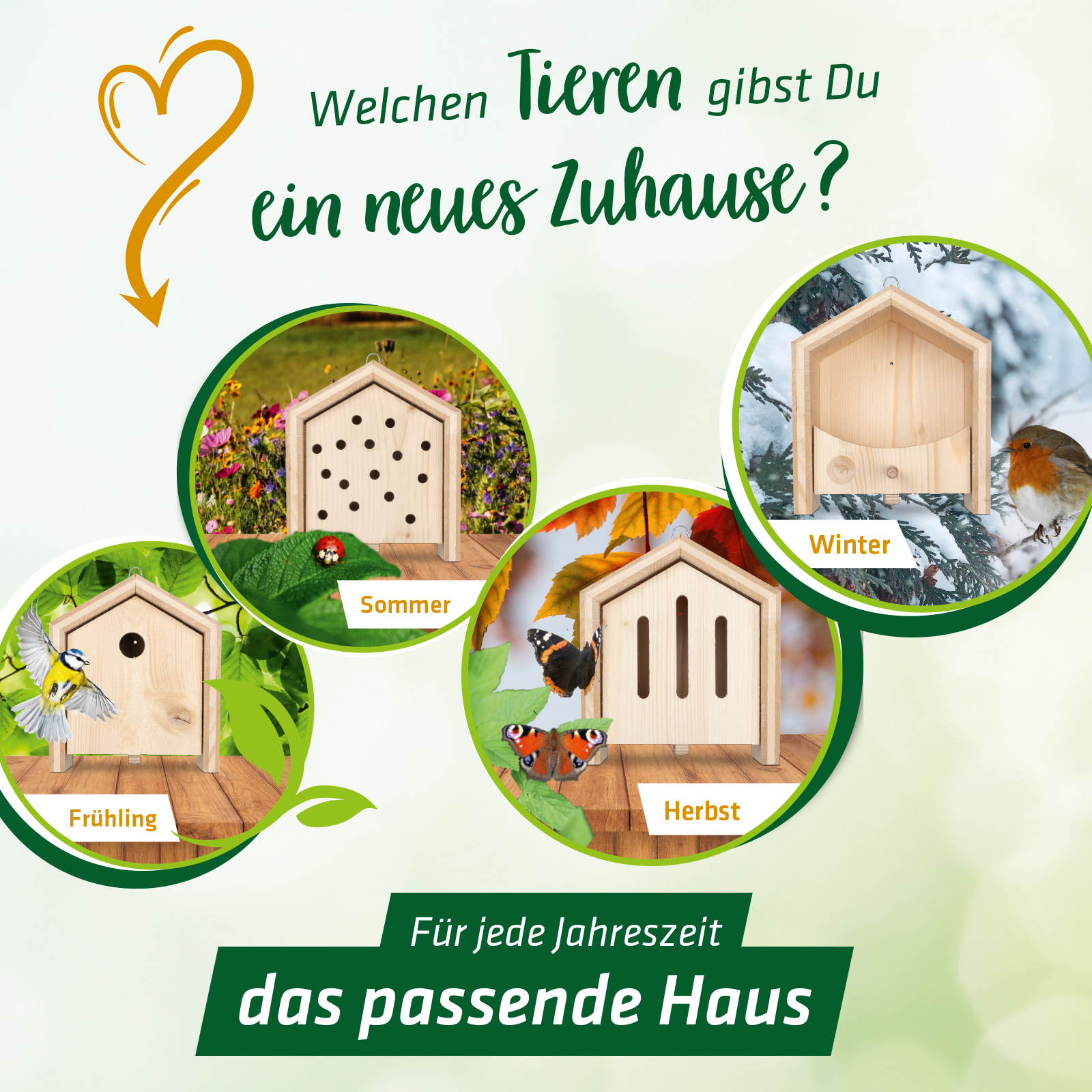 Mit dem Tier-Haussystem können Sie das ganze Jahre über die verschiedensten Gartenbesuchern unterstützen.