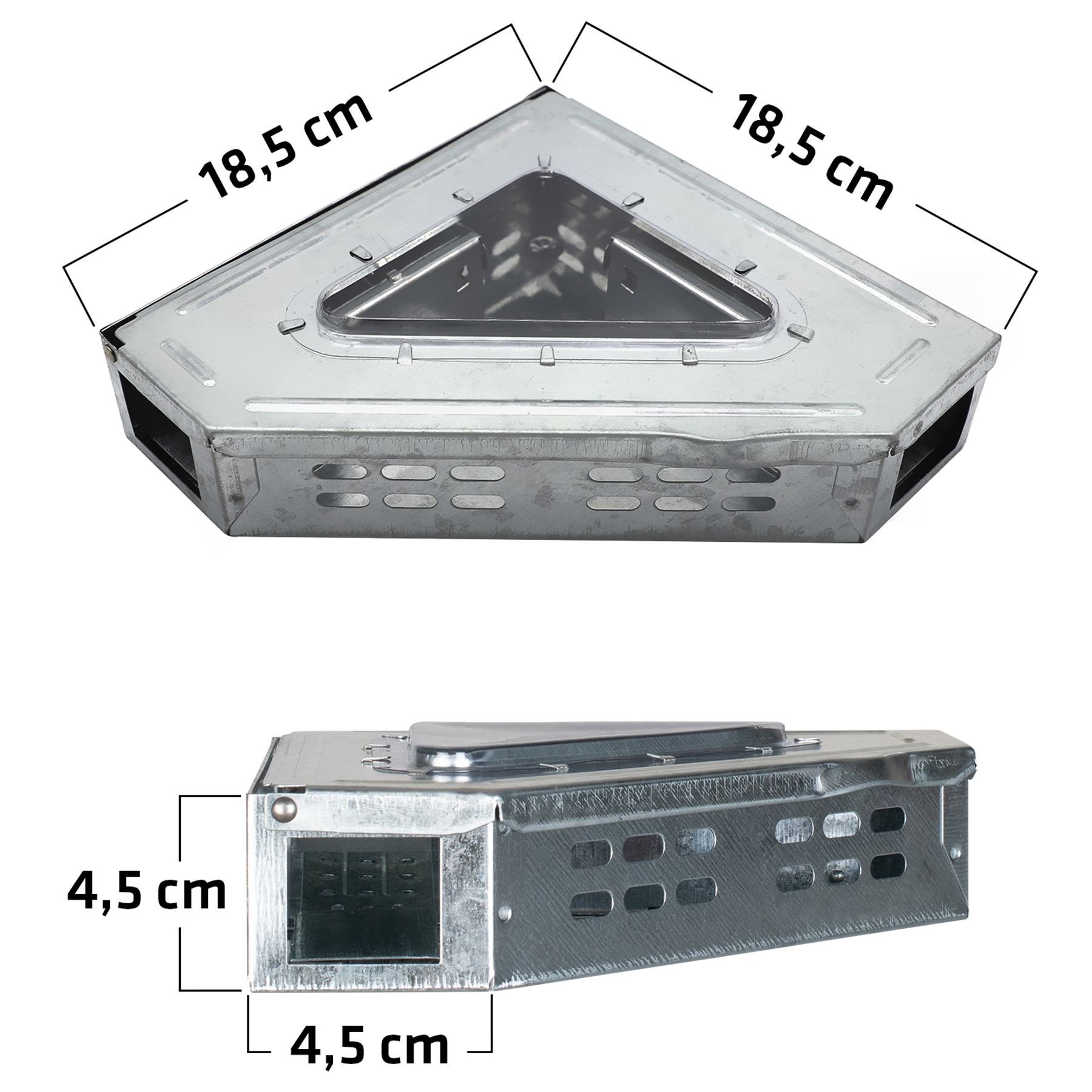Die Maße der Maus-Eck-Falle