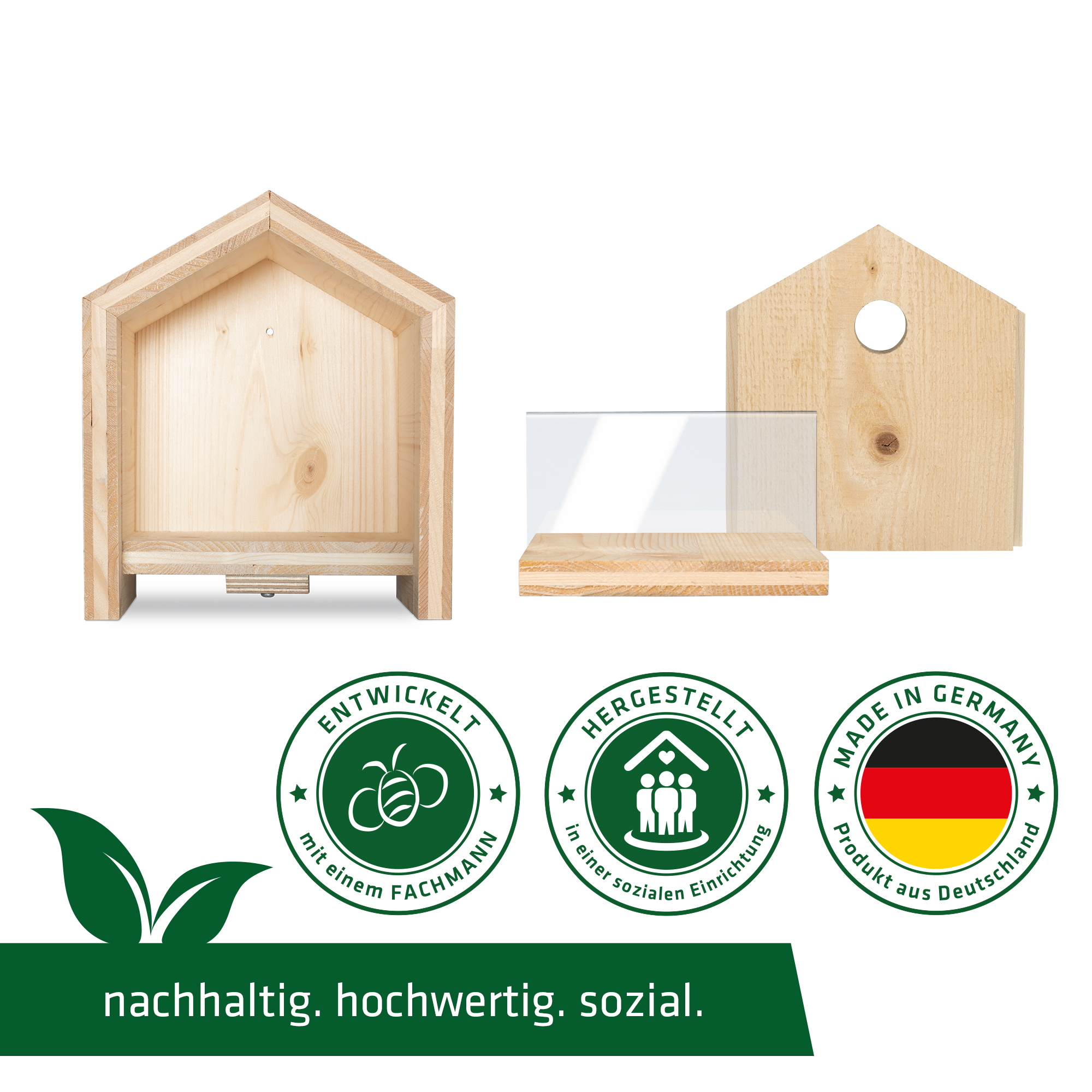 Unser Tier-Haus wurde mit Fachpersonal entwickelt und in einer sozialen Einrichtung hier in Deutschland für Sie gefertigt. 