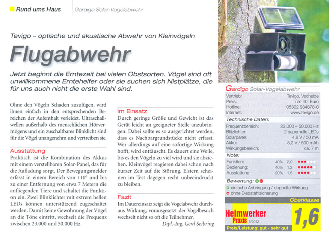 Solar Ultraschall-Abschreckung Katzenabwehr, Vogelabwehr in Bayern -  Bayreuth
